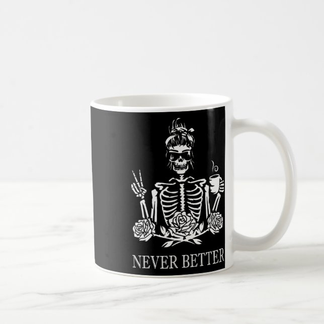 Halloween Skeleton Skull Women Drink Kaffee Nev Kaffeetasse (Rechts)