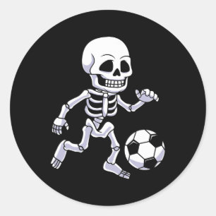 Halloween Skeleton Soccer Player Boys Kinder Runder Aufkleber