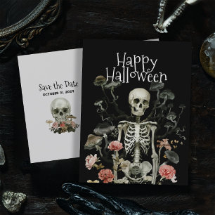 Halloween Skeleton Spuk Forest Save the Date Postkarte
