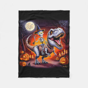 Halloween Skeleton T-rex Ride Fleecedecke
