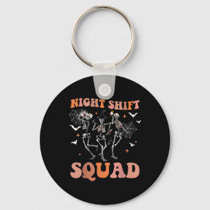 Halloween Skeleton tanzt Nurse Night Squad Shift Schlüsselanhänger