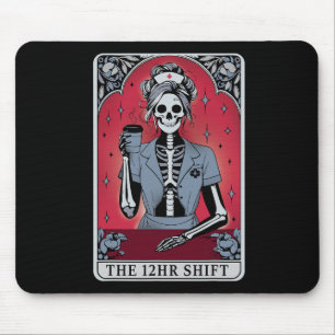 Halloween Skeleton Tarot Card Der 12-Stunden-Umsch Mousepad