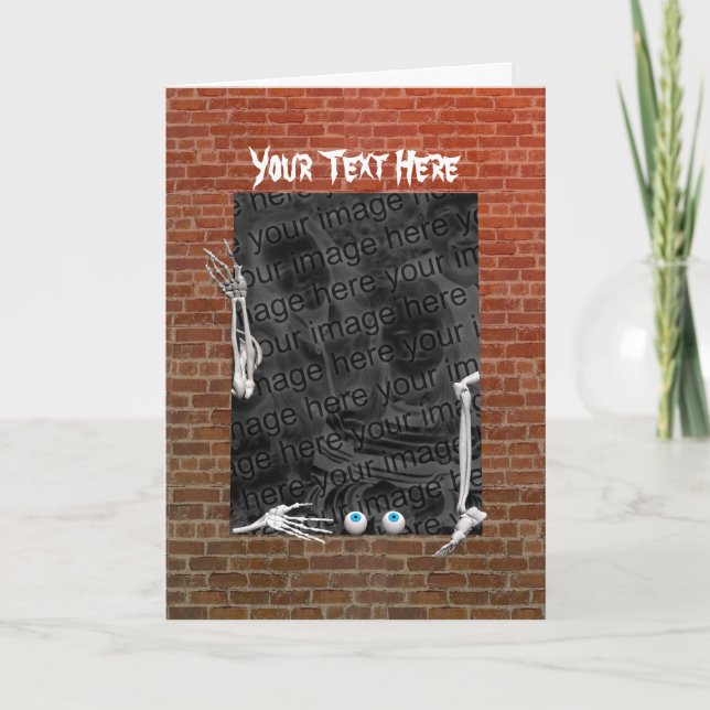 Halloween Skeleton Teile (Foto Rahmen) groß Karte (Vorderseite)