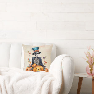 Halloween Skeleton Throw Kissen