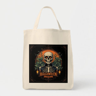 Halloween Skeleton Tote Bag - Spooky Tragetasche