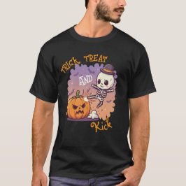 Halloween Skeleton "Trick, Leckerei und Kick T-Shirt