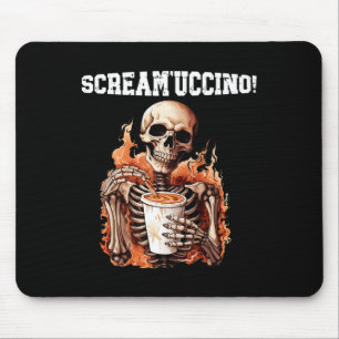 Halloween Skeleton trinken Kaffee Scream'uccino! Mousepad