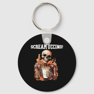 Halloween Skeleton trinken Kaffee Scream'uccino! Schlüsselanhänger
