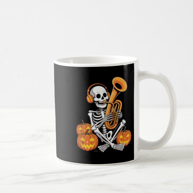 Halloween Skeleton Tuba Tubist  Kaffeetasse (Rechts)