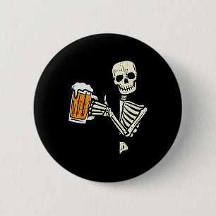 Halloween Skeleton Vater Funny Lazy Skull Costume Button