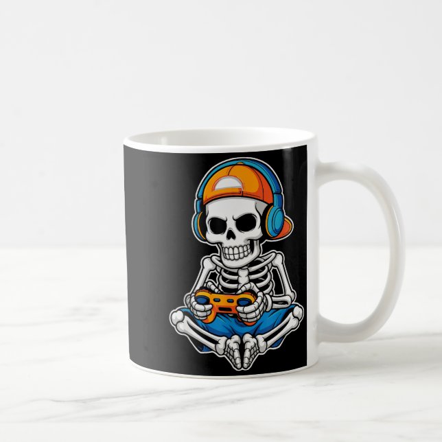 Halloween Skeleton Video Gamer Funny Gaming Boys M Kaffeetasse (Rechts)
