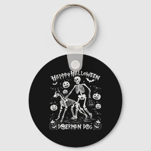 Halloween Skeleton Walking Doberman Dog Schlüsselanhänger