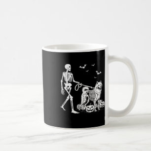Halloween Skeleton Walking Samoyed Dog Kaffeetasse