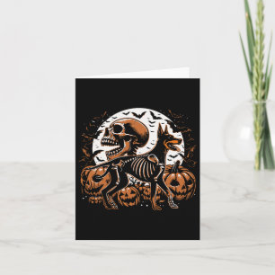 Halloween Skeleton Walking Skeletal Doberman Dog Karte