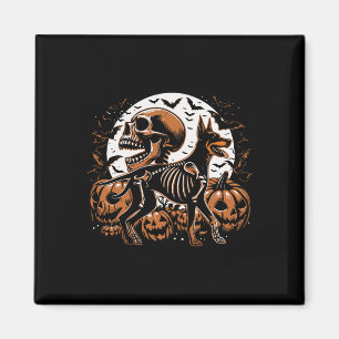 Halloween Skeleton Walking Skeletal Doberman Dog Magnet