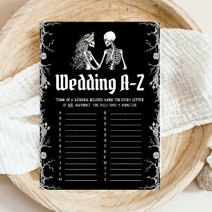 Halloween Skeleton Wedding A-Z Brautparty Game Einladung