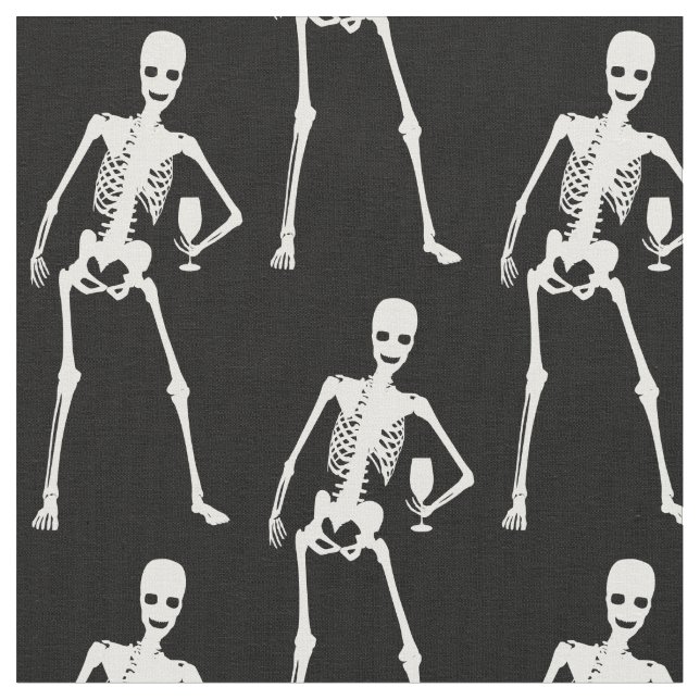 halloween skeleton weinglas gruselig lustig stoff (Nahaufnahme)