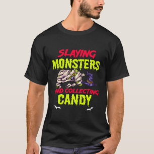 Halloween Skeleton Witch Ghost Gamer Gaming Beängs T-Shirt