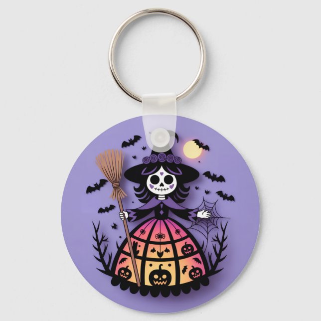 Halloween Skeleton Witch Schlüsselanhänger (Vorderseite)