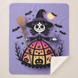 Halloween Skeleton Witch Sherpadecke