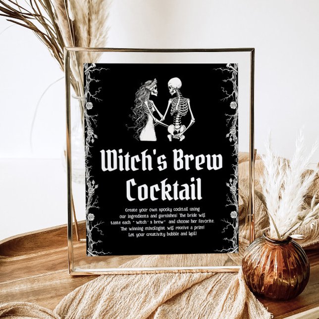 Halloween Skeleton Witch's Brew Cocktail Sign Poster (Von Creator hochgeladen)
