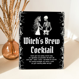 Halloween Skeleton Witch's Brew Cocktail Sign Sockelschild