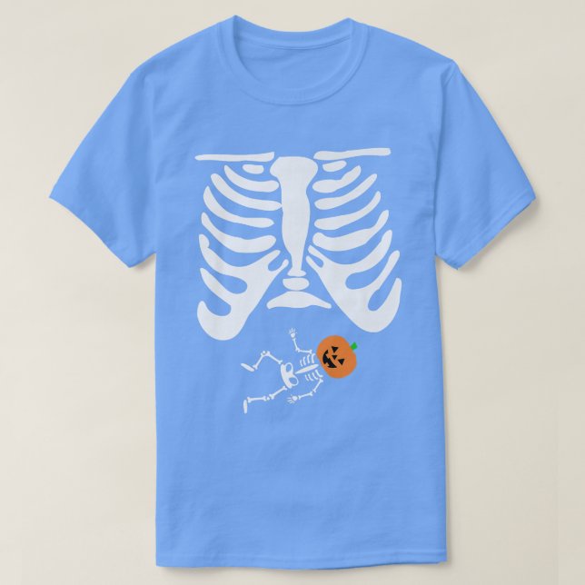 Halloween Skeleton XRay Pregnant Skeleton Jack O L T-Shirt (Design vorne)