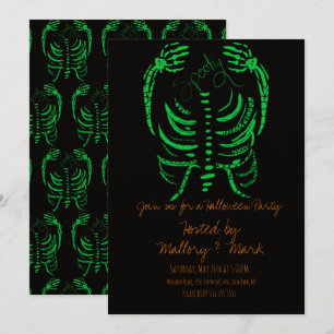 Halloween Skeleton Zeichnend Kostüm Party Einladun Einladung
