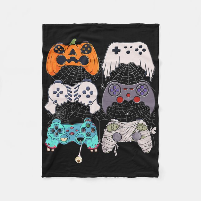 Halloween Skeleton Zombie Gaming Controller Mummy Fleecedecke (Vorderseite)