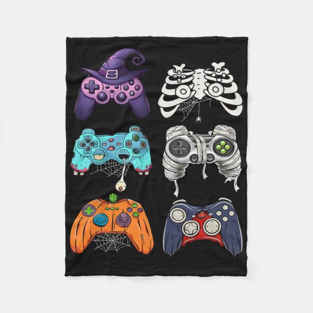 Halloween Skeleton Zombie Gaming Controller Mummy Fleecedecke (Vorderseite)