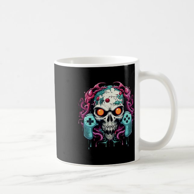 Halloween Skeleton Zombie Gaming Controller Mummy Kaffeetasse (Rechts)