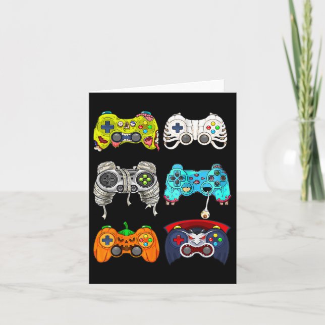 Halloween Skeleton Zombie Gaming Controller Mummy Karte (Vorderseite)