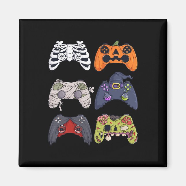 Halloween Skeleton Zombie Gaming Controller Mummy Magnet (Vorne)