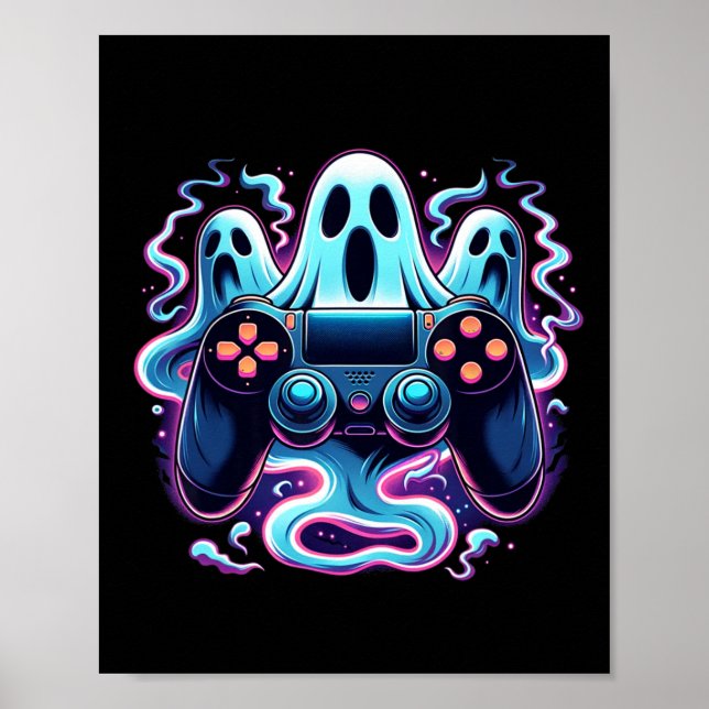 Halloween Skeleton Zombie Gaming Controller Mummy Poster (Vorne)