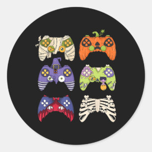 Halloween Skeleton Zombie Gaming Controller Mummy Runder Aufkleber