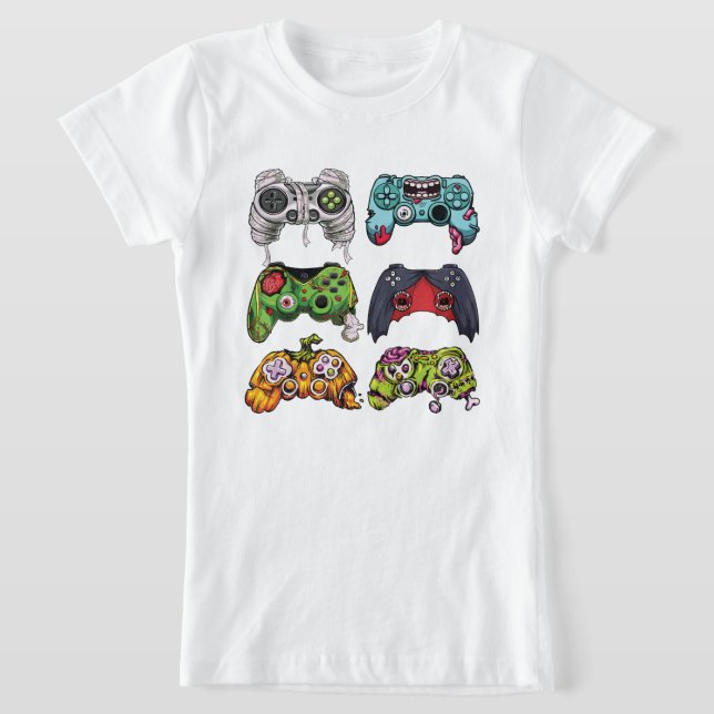 Halloween Skeleton Zombie Gaming Controller Mummy T-Shirt (Ablage )