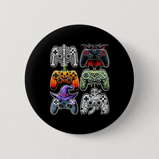 Halloween Skeleton Zombie Mummy Gaming Controller Button (Vorderseite)