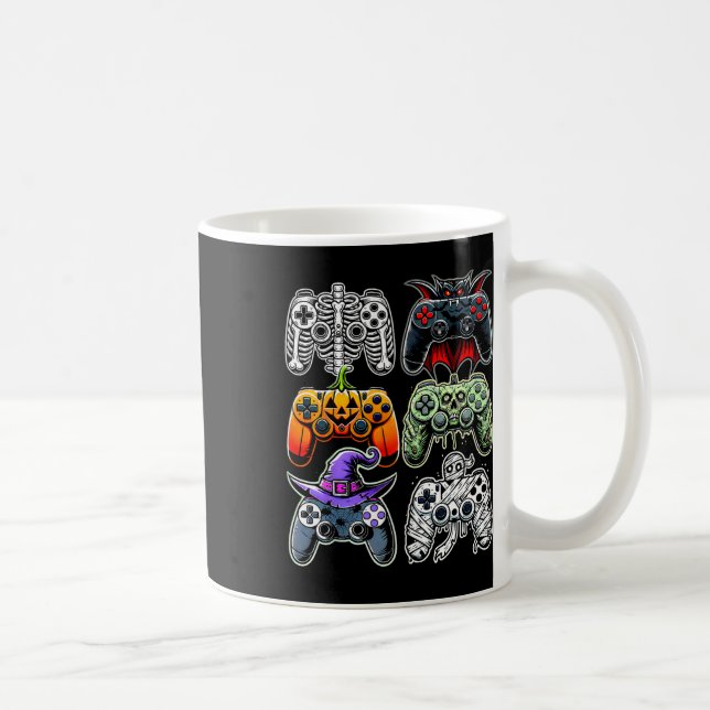 Halloween Skeleton Zombie Mummy Gaming Controller Kaffeetasse (Rechts)