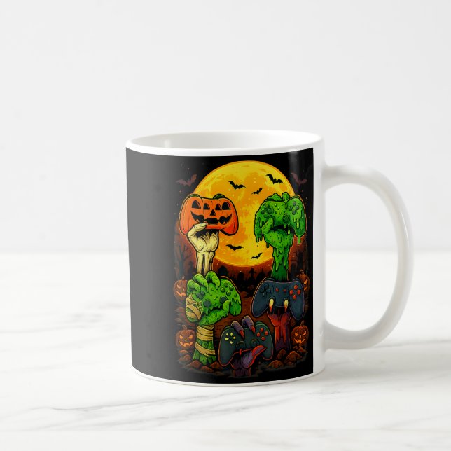 Halloween Skeleton Zombie Mummy Gaming Controller  Kaffeetasse (Rechts)