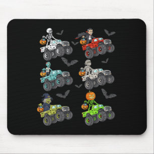 Halloween Skeleton Zombie Riding Monster Truck Vam Mousepad