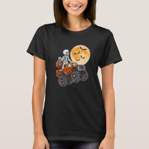 Halloween Skeleton Zombie Riding Monster Truck Vam T-Shirt