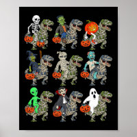 Halloween Skeleton Zombie Riding Mummy T Rex Vampi