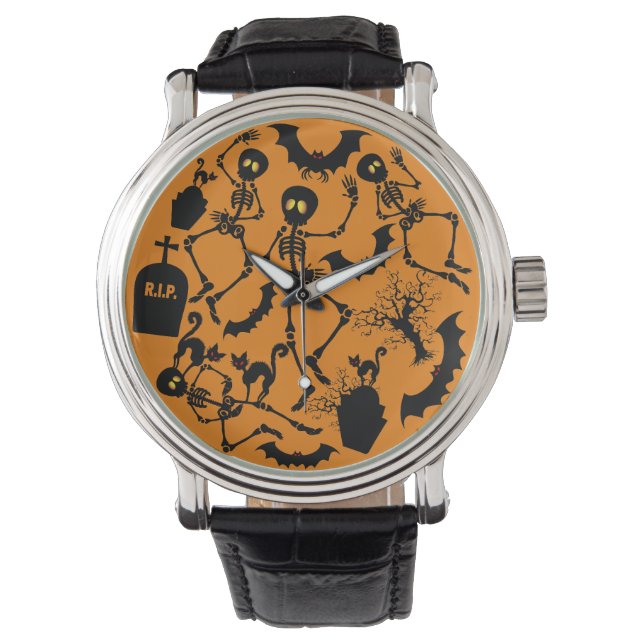 Halloween Skeletons Macabre Dance Armbanduhr (Vorderseite)