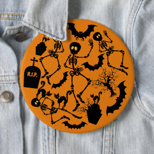 Halloween Skeletons Macabre Dance Button