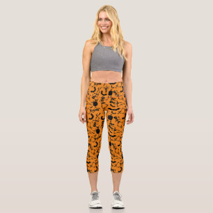 Halloween Skeletons Macabre Dance Capri Leggings
