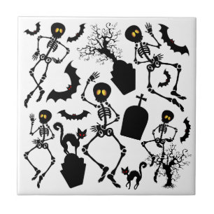 Halloween Skeletons Macabre Dance Fliese