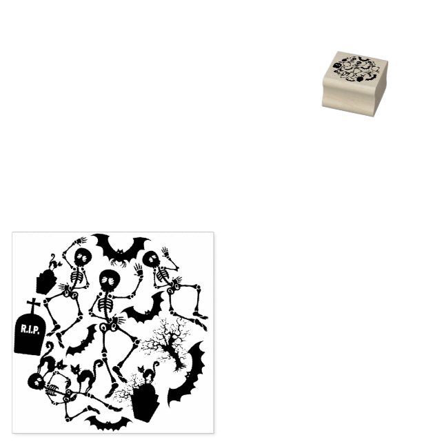 Halloween Skeletons Macabre Dance Gummistempel (Stempel)