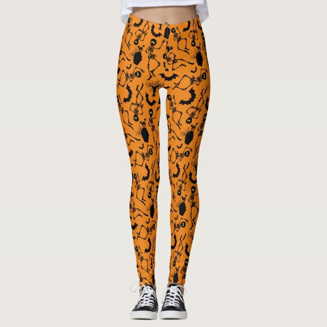 Halloween Skeletons Macabre Dance Leggings (Vorderseite)