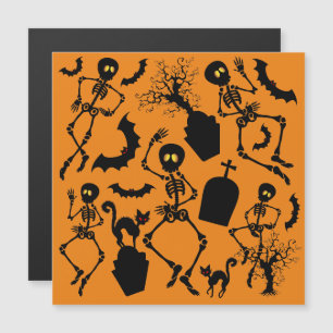 Halloween Skeletons Macabre Dance Magnetkarte
