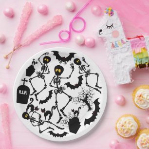 Halloween Skeletons Macabre Dance Pappteller